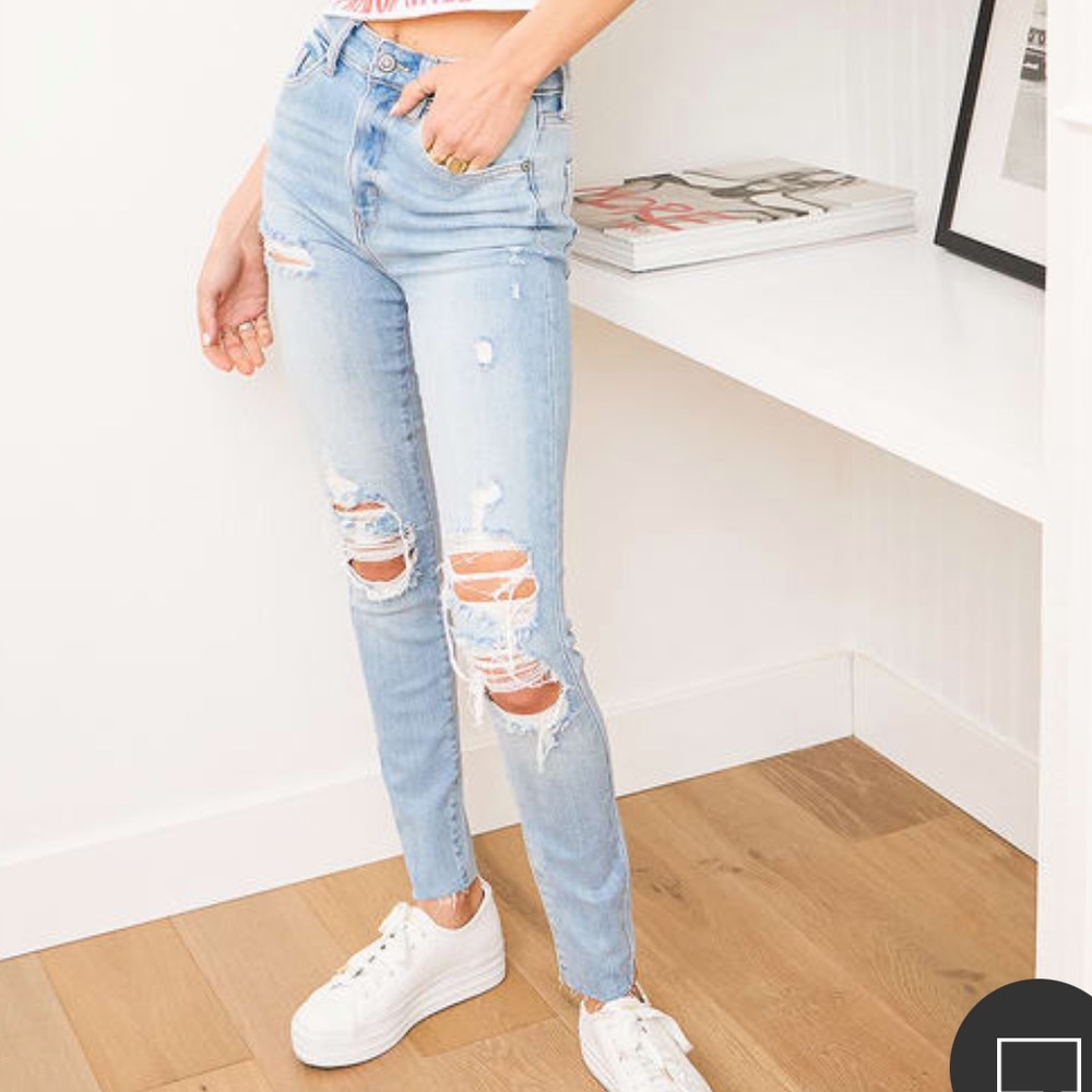 NWT👖BELLA LIGHTWASH👖DISTRESSED HIGHRISE RAW HEM SKINNY JEANS SZ 5